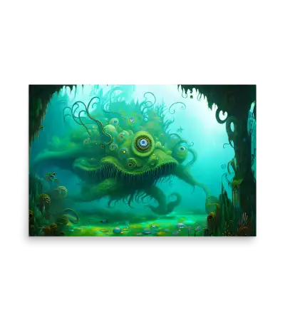 19 WATER MONSTER GREEN Poster