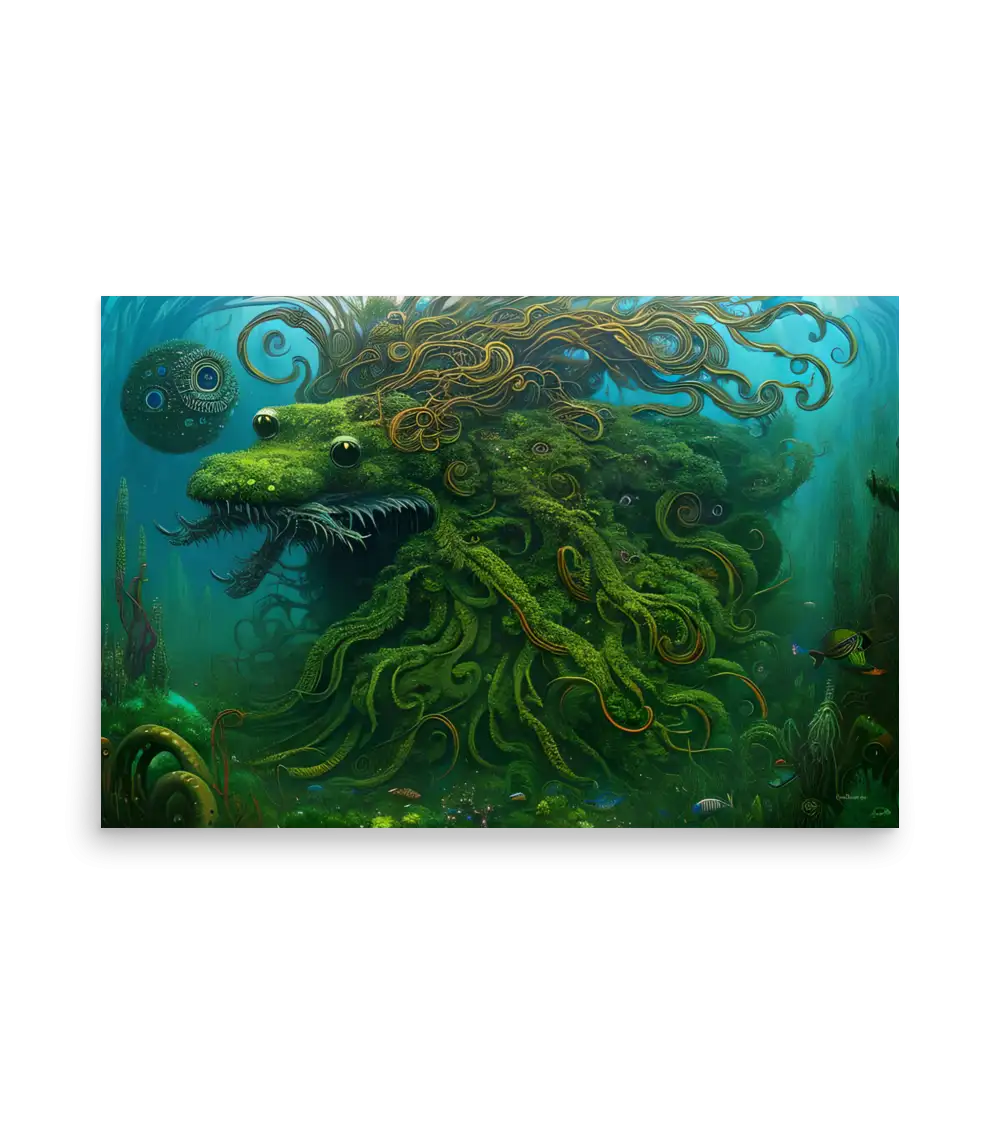 33 WATER MONSTER GREEN Poster