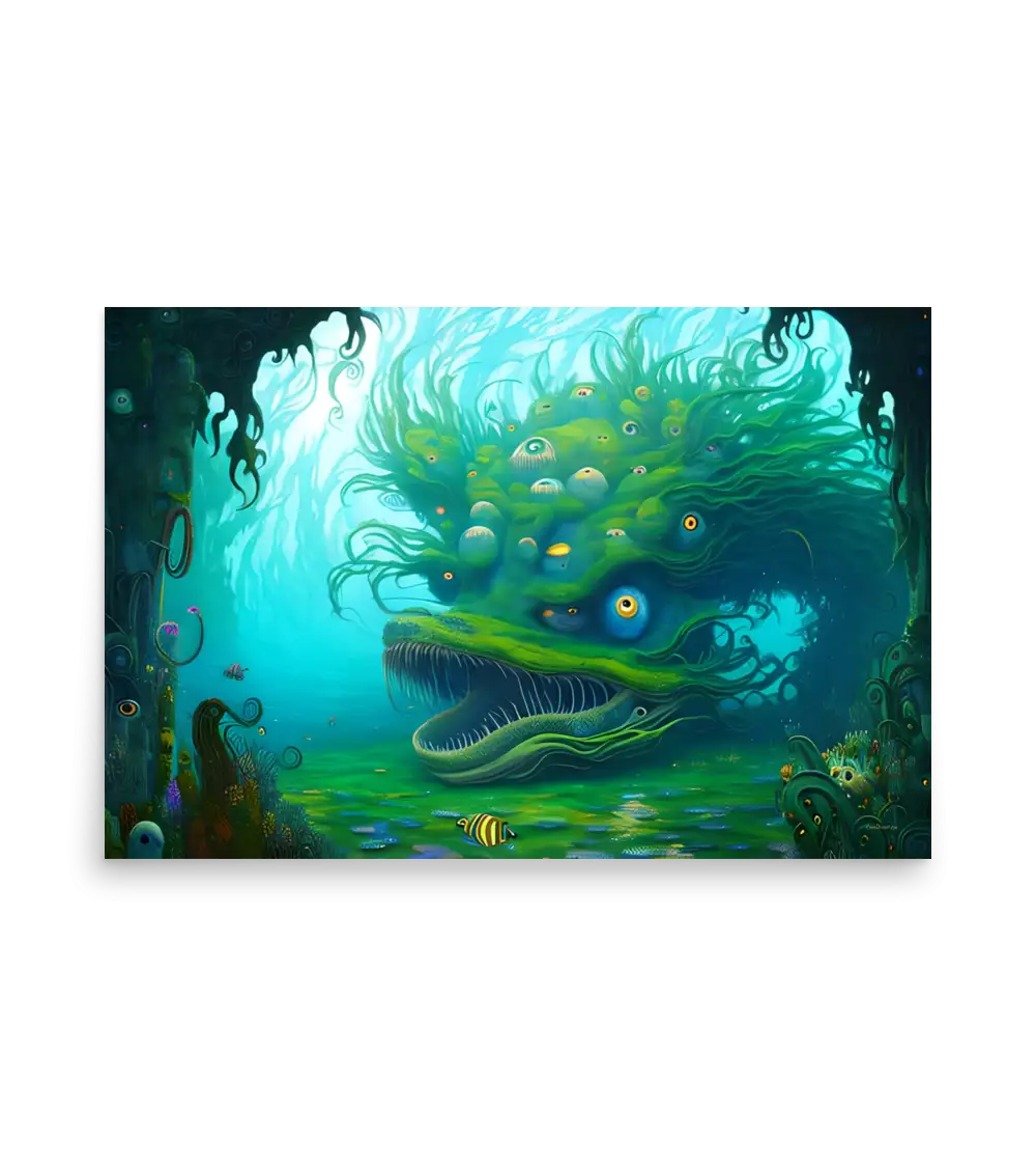 31 WATER MONSTER GREEN Poster