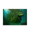 36 WATER MONSTER GREEN Poster