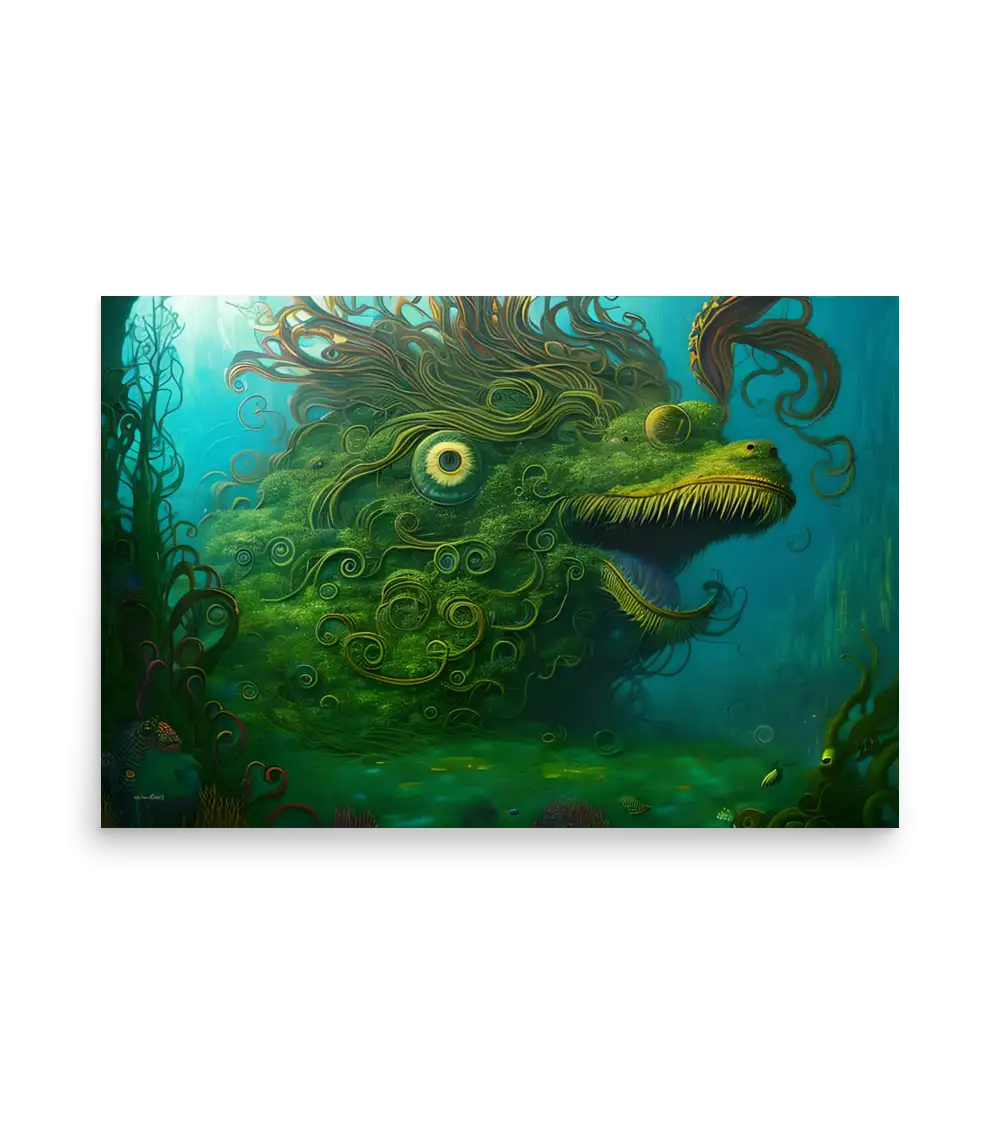 41 WATER MONSTER GREEN Poster