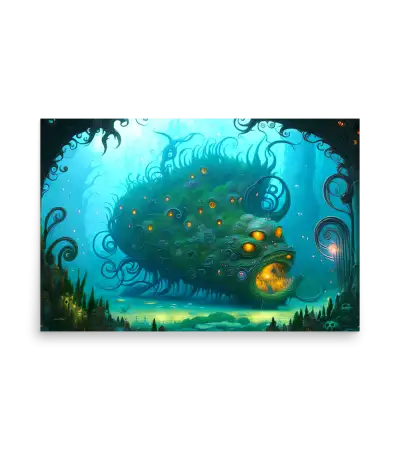 01 WATER MONSTER BLUE Poster