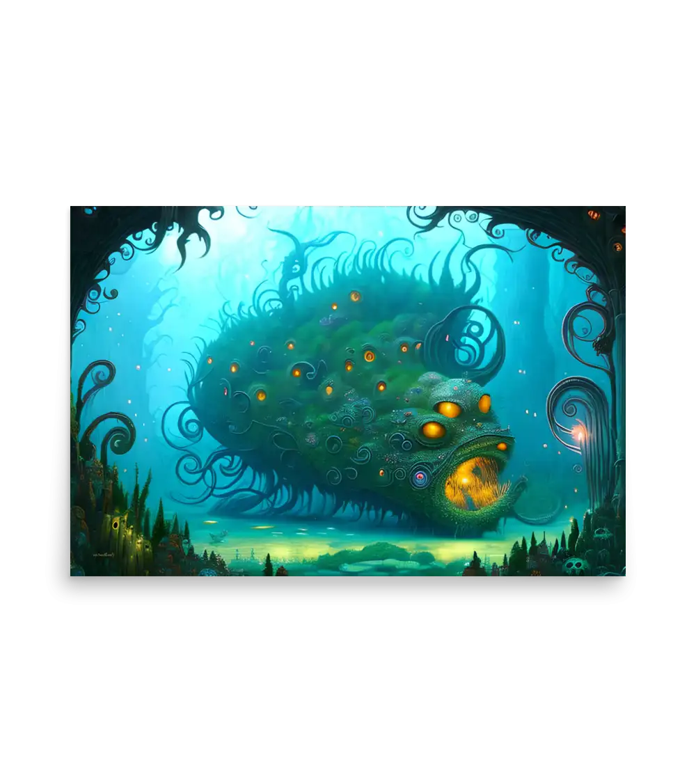01 WATER MONSTER BLUE Poster