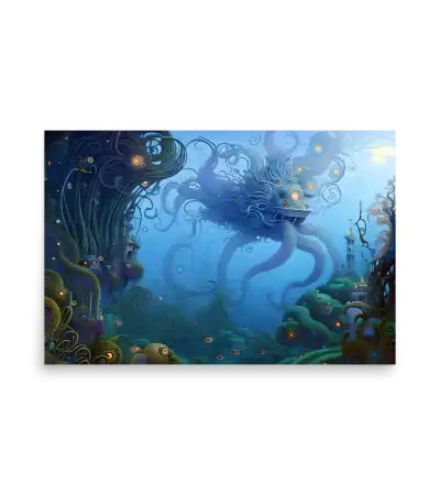 02 WATER MONSTER BLUE Poster