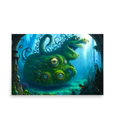 03 WATER MONSTER BLUE Poster