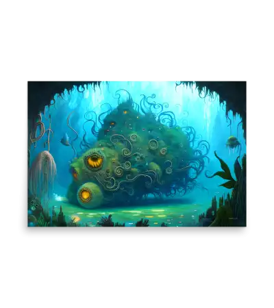 07 WATER MONSTER BLUE Poster