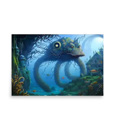 08 WATER MONSTER BLUE Poster