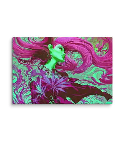 23 RED RETRO LADY FLAT Canvas