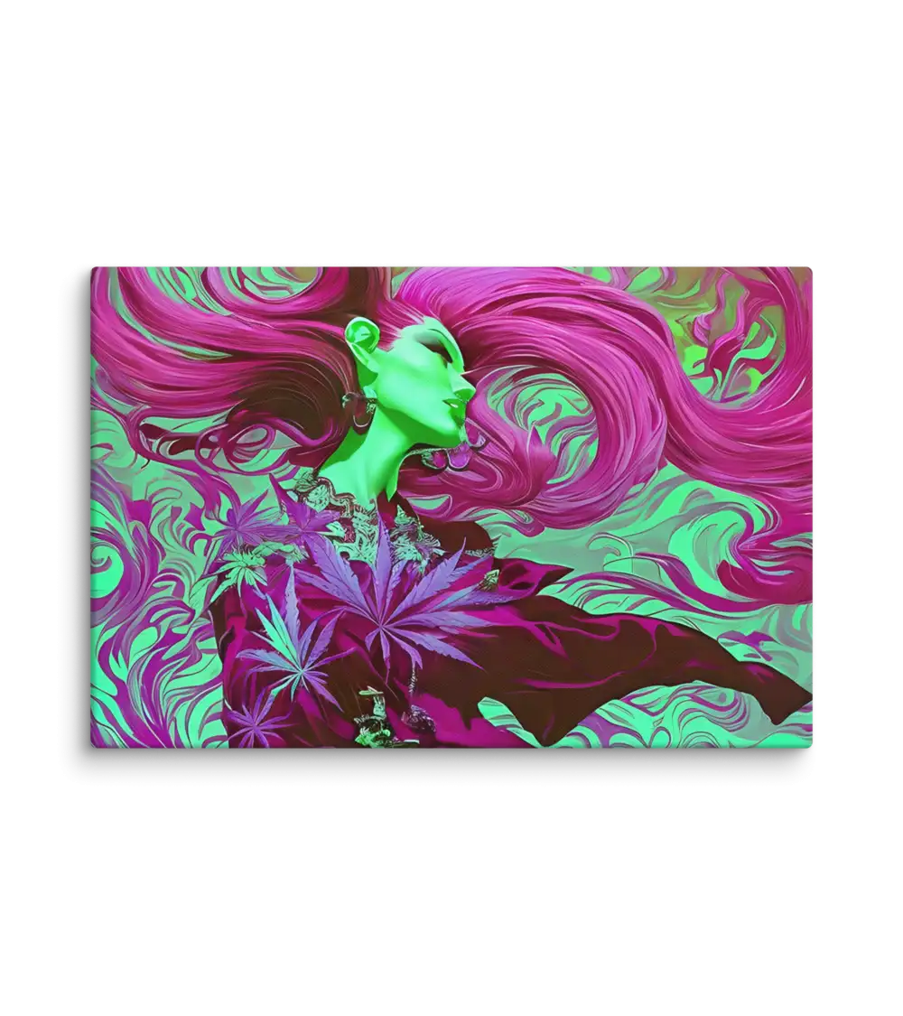 23 RED RETRO LADY FLAT Canvas