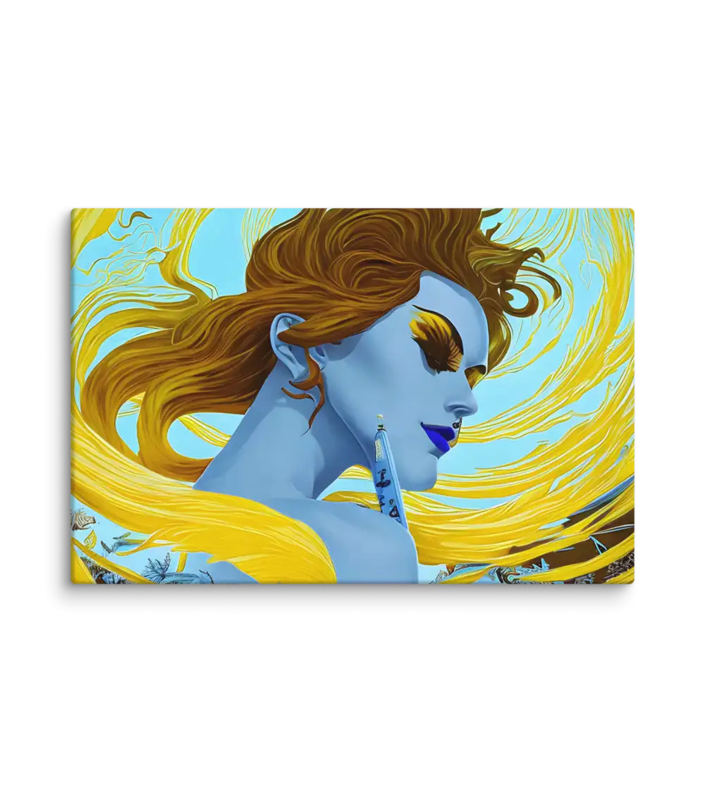 26 YELLO RETRO LADY FLAT Canvas