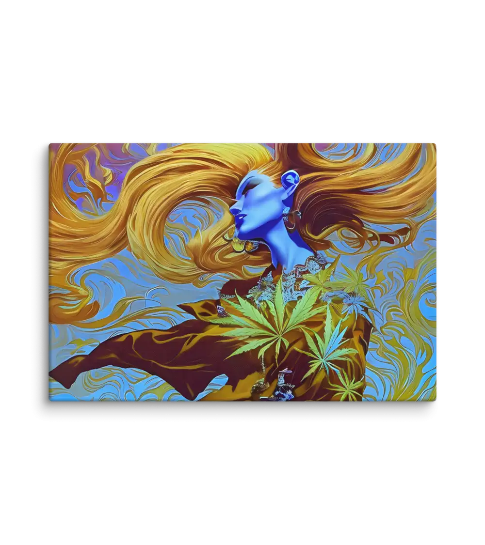 23 GOLD RETRO LADY FLAT Canvas