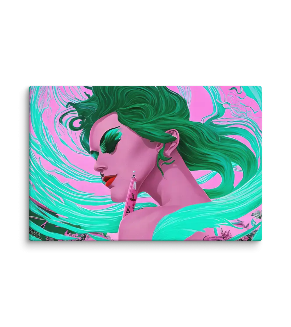 26 TURKIS RETRO LADY FLAT Canvas
