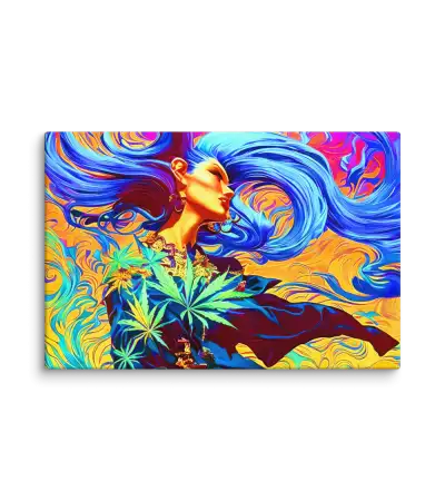 23 NEON RETRO LADY FLAT Canvas