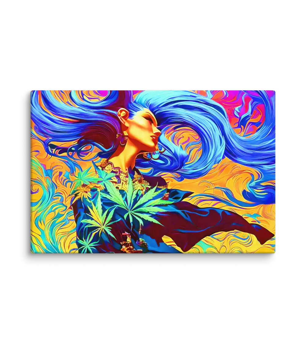 23 NEON RETRO LADY FLAT Canvas