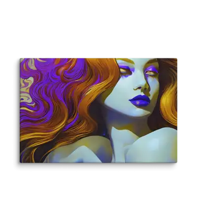 25 ORANGE RETRO LADY FLAT Canvas