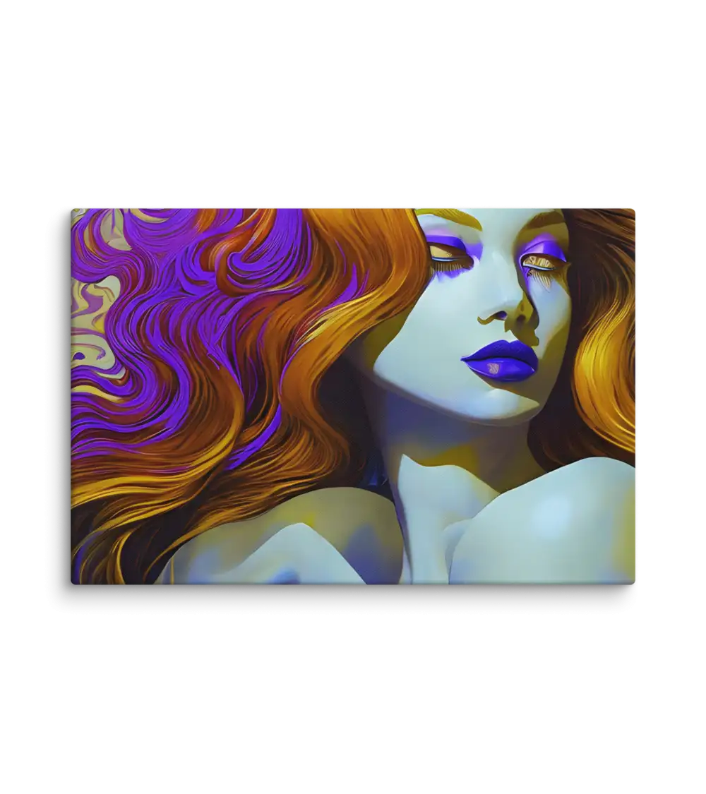 25 ORANGE RETRO LADY FLAT Canvas