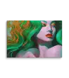 25 GREEN RETRO LADY FLAT Canvas