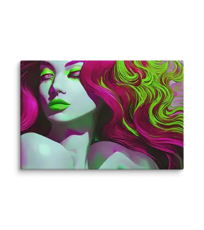 25 WINE RETRO LADY FLAT Canvas