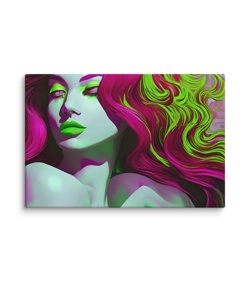 25 WINE RETRO LADY FLAT Canvas