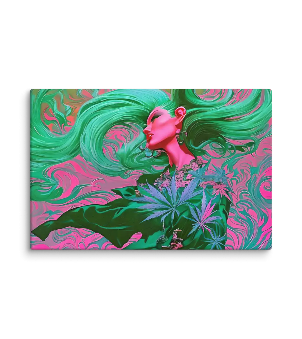 23 PINK RETRO LADY FLAT Canvas